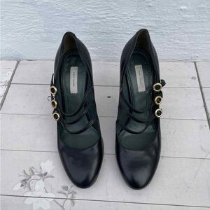 Marc Jacobs Black Heels with Gold Accents